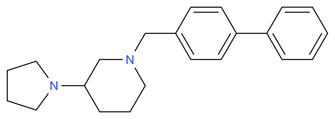 1-(4-biphenylylmethyl)-3-(1-pyrrolidinyl)piperidine_分子结构_CAS_)