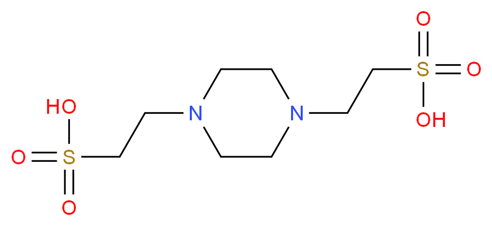 2-[4-(2-sulfoethyl)piperazin-1-yl]ethane-1-sulfonic acid_分子结构_CAS_10010-67-0