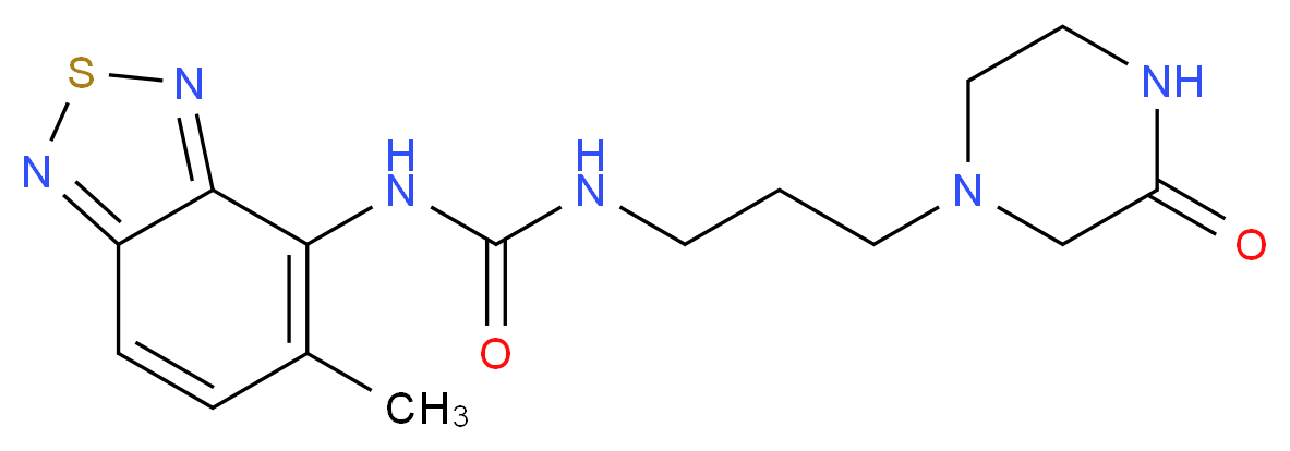 N-(5-methyl-2,1,3-benzothiadiazol-4-yl)-N'-[3-(3-oxopiperazin-1-yl)propyl]urea_分子结构_CAS_)