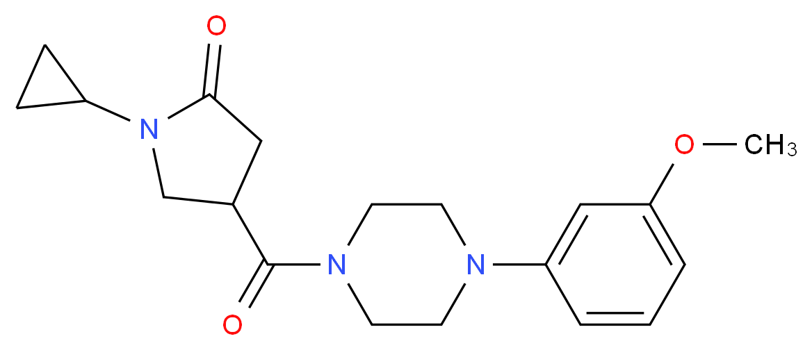 1-cyclopropyl-4-{[4-(3-methoxyphenyl)-1-piperazinyl]carbonyl}-2-pyrrolidinone_分子结构_CAS_)