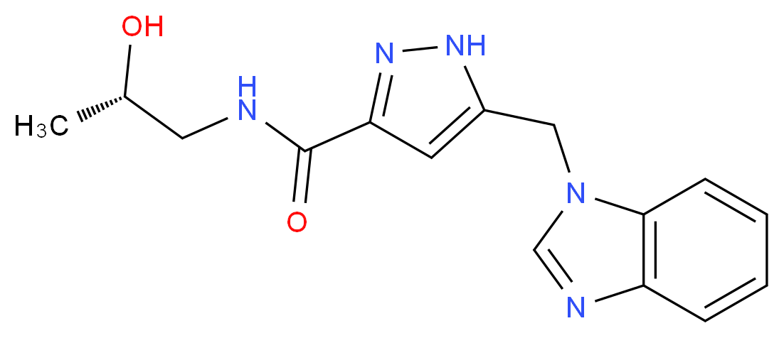 5-(1H-benzimidazol-1-ylmethyl)-N-[(2S)-2-hydroxypropyl]-1H-pyrazole-3-carboxamide_分子结构_CAS_)