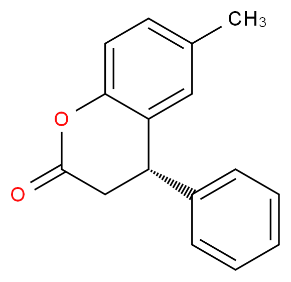 (4S)-6-Methyl-4-phenylchroman-2-one_分子结构_CAS_349547-18-8)