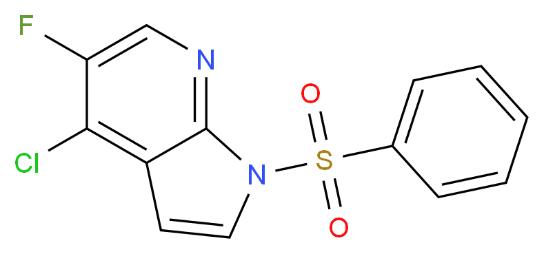 4-Chloro-5-fluoro-1-(phenylsulfonyl)-1H-pyrrolo-[2,3-b]pyridine_分子结构_CAS_)