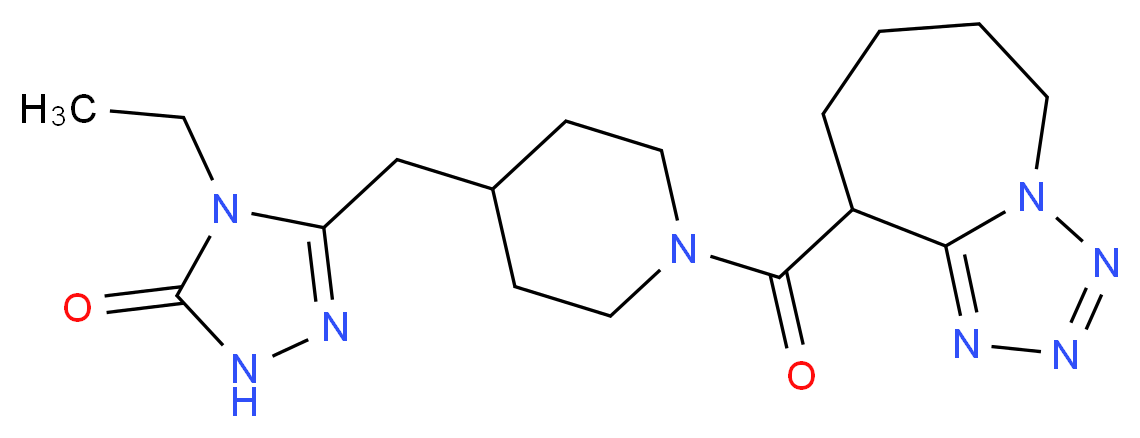 4-ethyl-5-{[1-(6,7,8,9-tetrahydro-5H-tetrazolo[1,5-a]azepin-9-ylcarbonyl)piperidin-4-yl]methyl}-2,4-dihydro-3H-1,2,4-triazol-3-one_分子结构_CAS_)