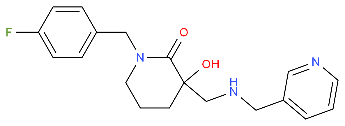 1-(4-fluorobenzyl)-3-hydroxy-3-{[(3-pyridinylmethyl)amino]methyl}-2-piperidinone_分子结构_CAS_)
