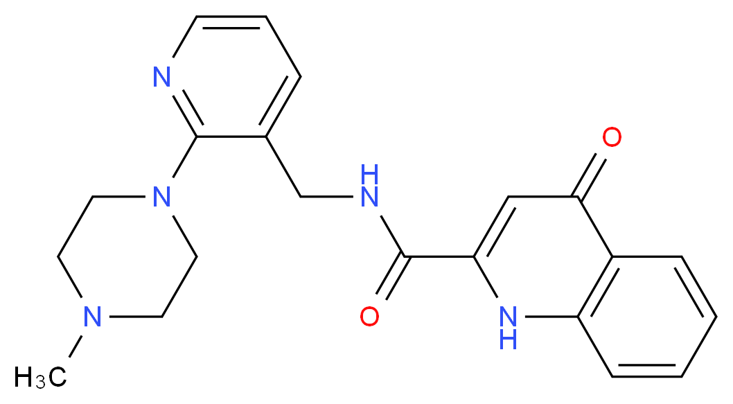 N-{[2-(4-methylpiperazin-1-yl)pyridin-3-yl]methyl}-4-oxo-1,4-dihydroquinoline-2-carboxamide_分子结构_CAS_)
