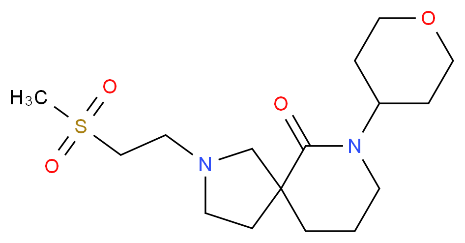2-[2-(methylsulfonyl)ethyl]-7-(tetrahydro-2H-pyran-4-yl)-2,7-diazaspiro[4.5]decan-6-one_分子结构_CAS_)