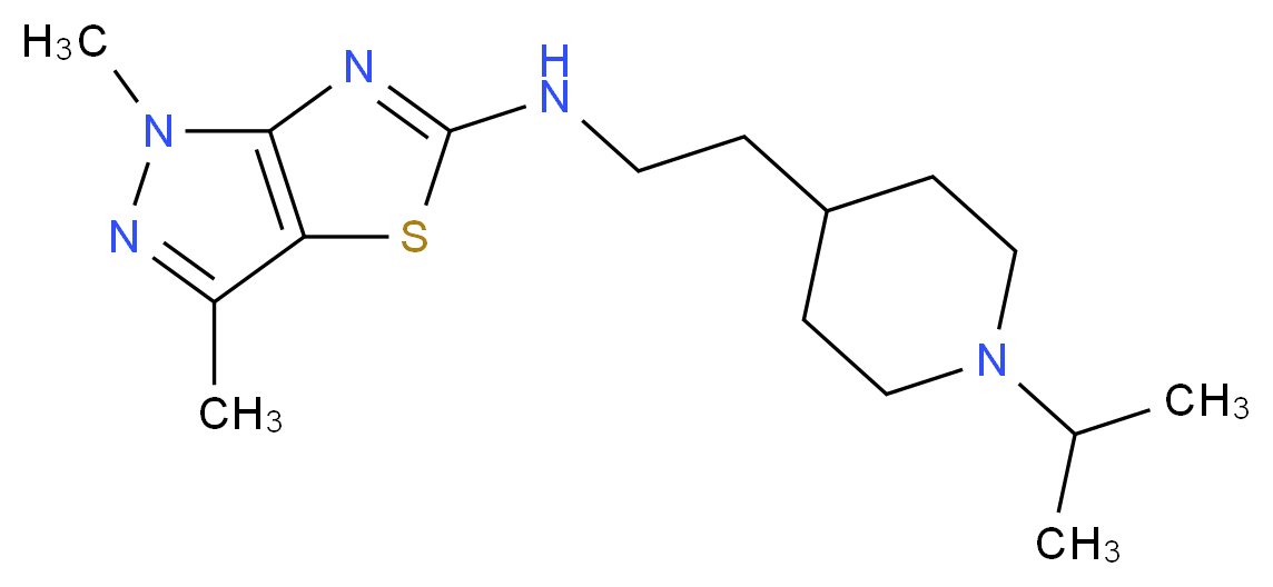 N-[2-(1-isopropylpiperidin-4-yl)ethyl]-1,3-dimethyl-1H-pyrazolo[3,4-d][1,3]thiazol-5-amine_分子结构_CAS_)