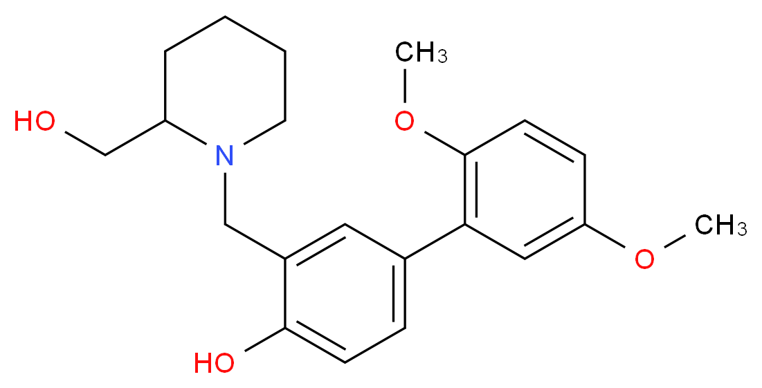 3-{[2-(hydroxymethyl)-1-piperidinyl]methyl}-2',5'-dimethoxy-4-biphenylol_分子结构_CAS_)