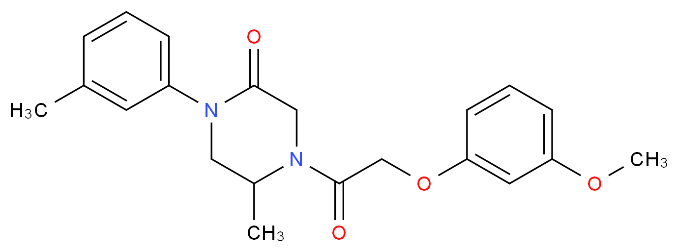 4-[(3-methoxyphenoxy)acetyl]-5-methyl-1-(3-methylphenyl)-2-piperazinone_分子结构_CAS_)