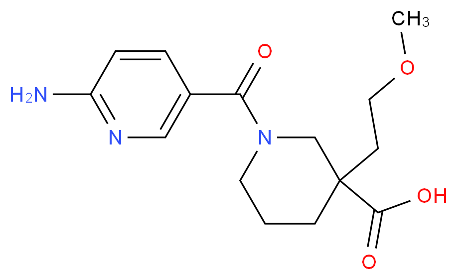 1-[(6-amino-3-pyridinyl)carbonyl]-3-(2-methoxyethyl)-3-piperidinecarboxylic acid_分子结构_CAS_)