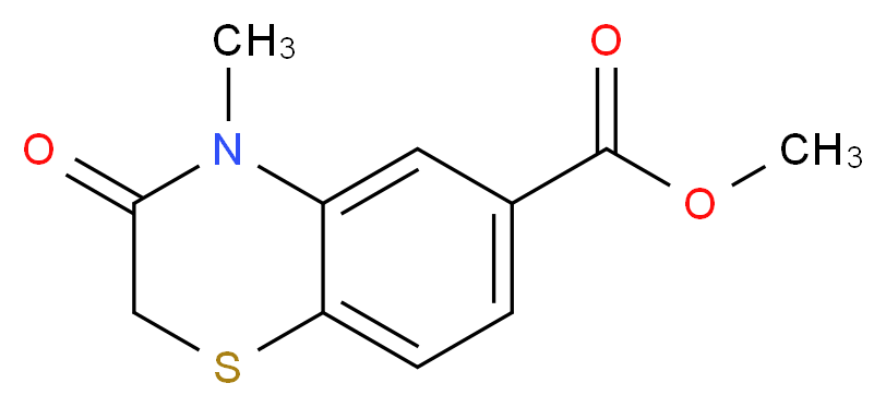 methyl 4-methyl-3-oxo-3,4-dihydro-2H-1,4-benzothiazine-6-carboxylate_分子结构_CAS_303987-90-8