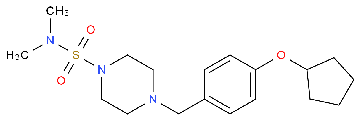 4-[4-(cyclopentyloxy)benzyl]-N,N-dimethylpiperazine-1-sulfonamide_分子结构_CAS_)