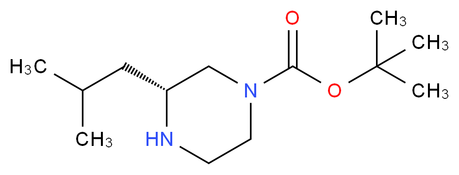 tert-butyl (3R)-3-(2-methylpropyl)piperazine-1-carboxylate_分子结构_CAS_928025-61-0