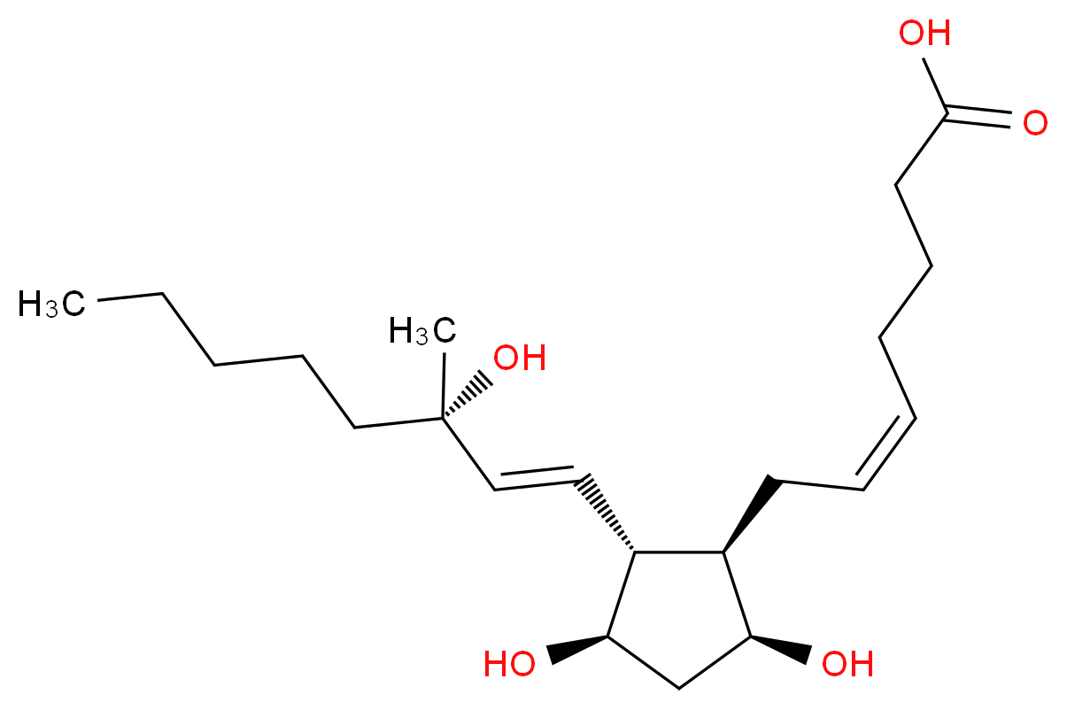 (5Z)-7-[(1R,2R,3R,5S)-3,5-dihydroxy-2-[(1E,3S)-3-hydroxy-3-methyloct-1-en-1-yl]cyclopentyl]hept-5-enoic acid_分子结构_CAS_35700-23-3