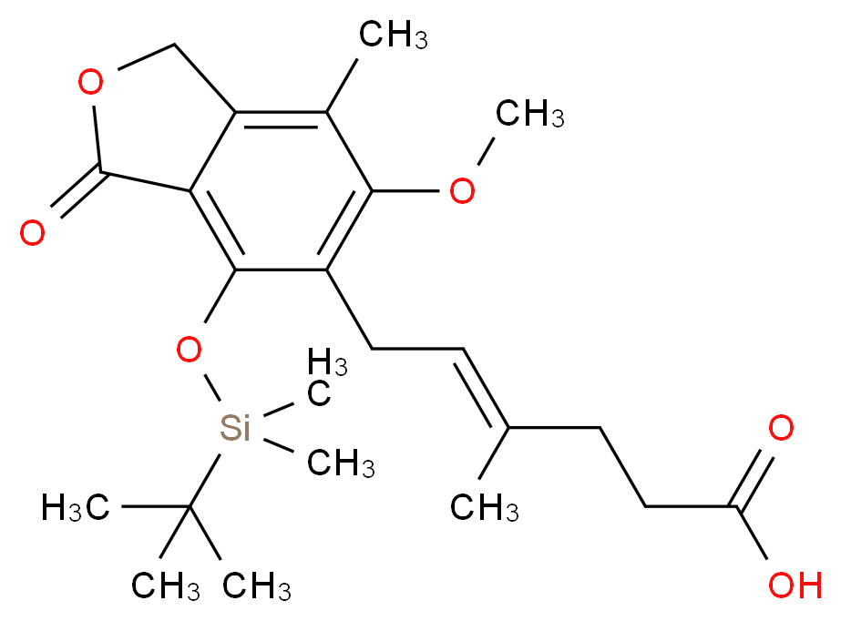 (4E)-6-{4-[(tert-butyldimethylsilyl)oxy]-6-methoxy-7-methyl-3-oxo-1,3-dihydro-2-benzofuran-5-yl}-4-methylhex-4-enoic acid_分子结构_CAS_1076199-63-7