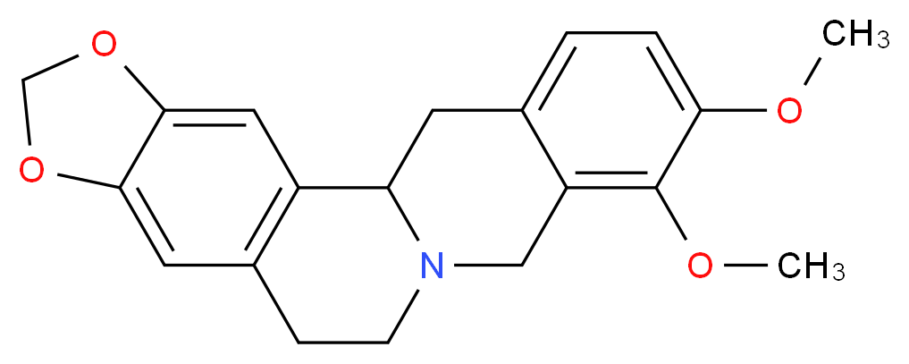 16,17-dimethoxy-5,7-dioxa-13-azapentacyclo[11.8.0.0<sup>2</sup>,<sup>1</sup><sup>0</sup>.0<sup>4</sup>,<sup>8</sup>.0<sup>1</sup><sup>5</sup>,<sup>2</sup><sup>0</sup>]henicosa-2(10),3,8,15,17,19-hexaene_分子结构_CAS_522-97-4