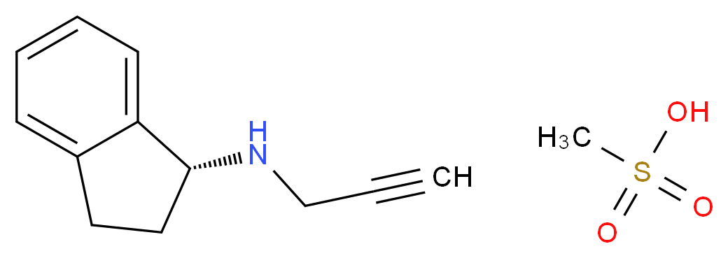 (1R)-N-(prop-2-yn-1-yl)-2,3-dihydro-1H-inden-1-amine; methanesulfonic acid_分子结构_CAS_161735-79-1