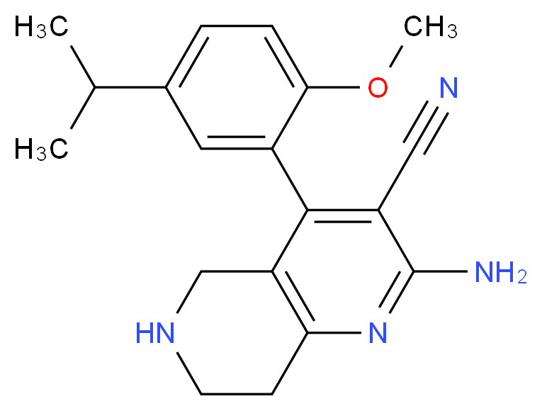2-amino-4-(5-isopropyl-2-methoxyphenyl)-5,6,7,8-tetrahydro-1,6-naphthyridine-3-carbonitrile_分子结构_CAS_)