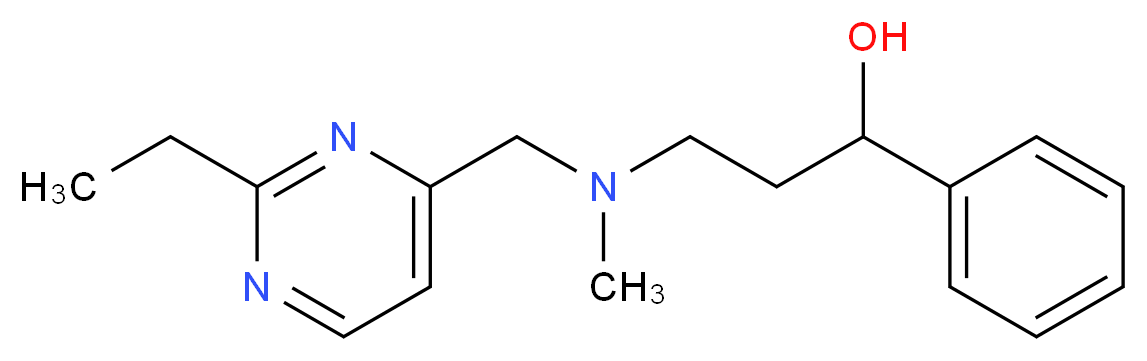 3-[[(2-ethylpyrimidin-4-yl)methyl](methyl)amino]-1-phenylpropan-1-ol_分子结构_CAS_)