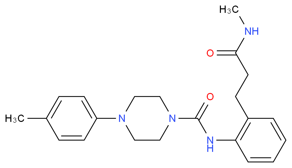 N-{2-[3-(methylamino)-3-oxopropyl]phenyl}-4-(4-methylphenyl)piperazine-1-carboxamide_分子结构_CAS_)