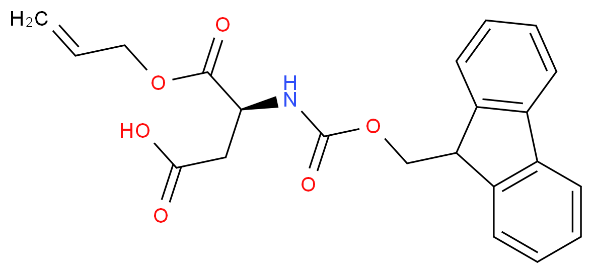 (3S)-3-{[(9H-fluoren-9-ylmethoxy)carbonyl]amino}-4-oxo-4-(prop-2-en-1-yloxy)butanoic acid_分子结构_CAS_144120-53-6