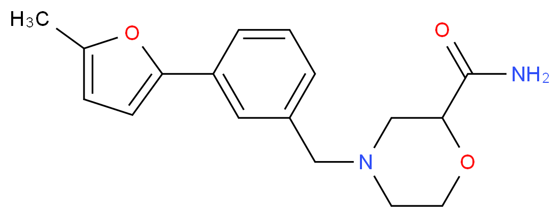 4-[3-(5-methyl-2-furyl)benzyl]morpholine-2-carboxamide_分子结构_CAS_)