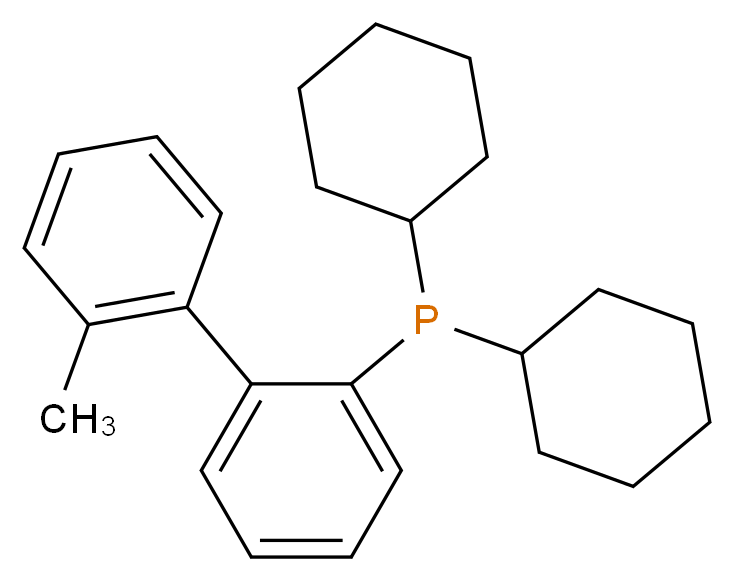 dicyclohexyl[2-(2-methylphenyl)phenyl]phosphane_分子结构_CAS_251320-86-2