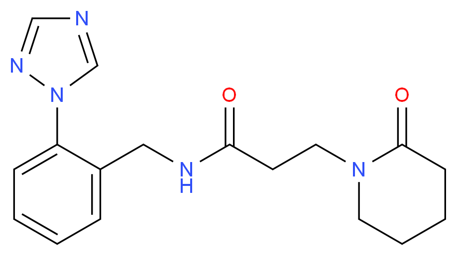 3-(2-oxo-1-piperidinyl)-N-[2-(1H-1,2,4-triazol-1-yl)benzyl]propanamide_分子结构_CAS_)