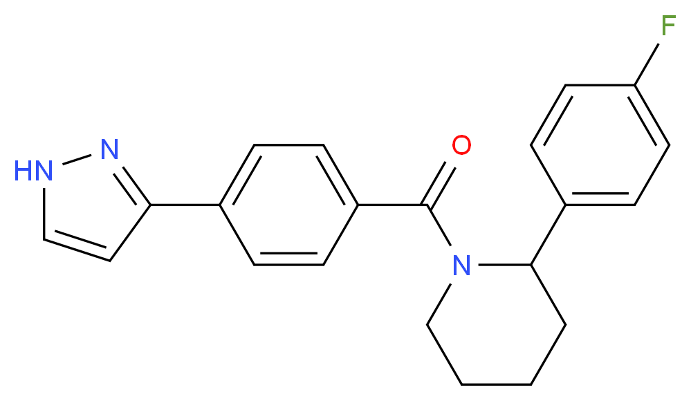 2-(4-fluorophenyl)-1-[4-(1H-pyrazol-3-yl)benzoyl]piperidine_分子结构_CAS_)