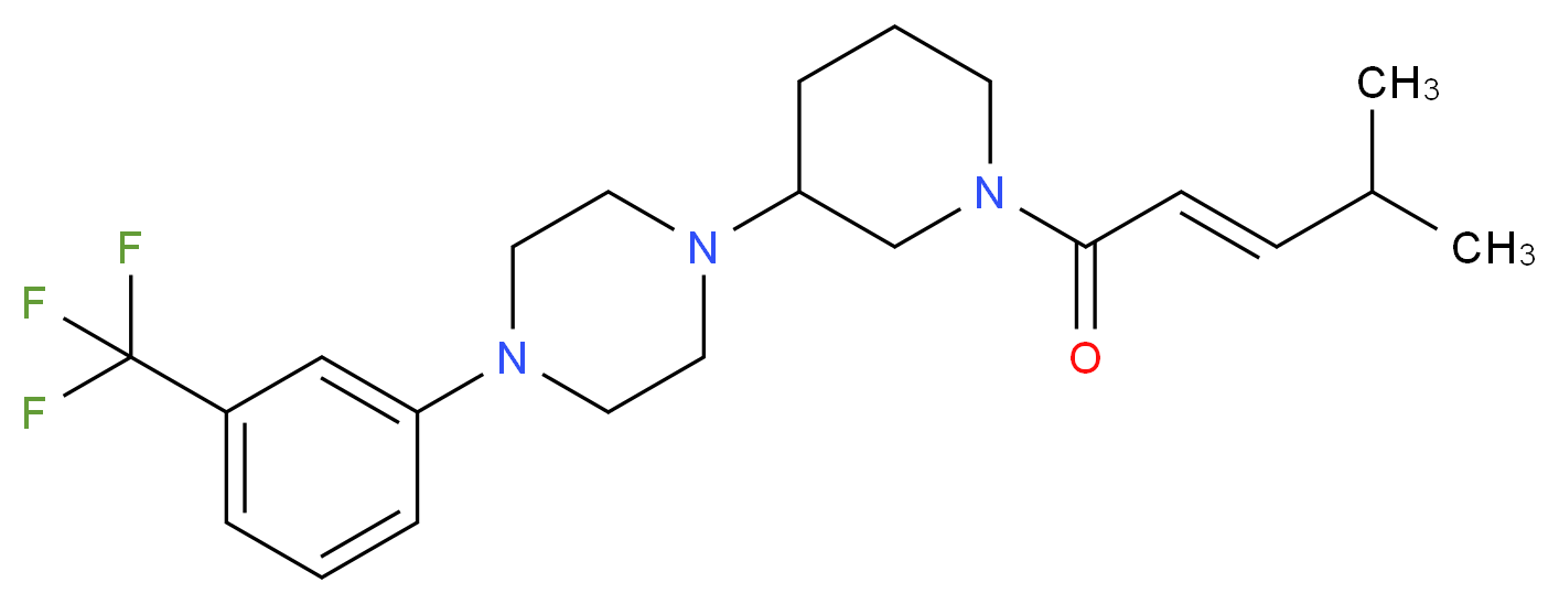 1-{1-[(2E)-4-methyl-2-pentenoyl]-3-piperidinyl}-4-[3-(trifluoromethyl)phenyl]piperazine_分子结构_CAS_)