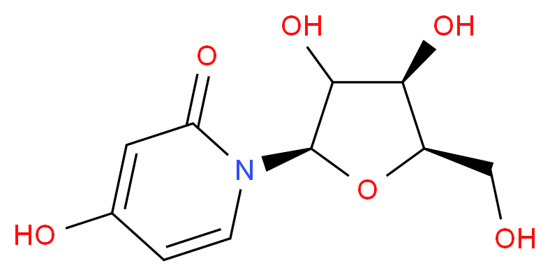 1-[(2R,4R,5R)-3,4-dihydroxy-5-(hydroxymethyl)oxolan-2-yl]-4-hydroxy-1,2-dihydropyridin-2-one_分子结构_CAS_23205-42-7