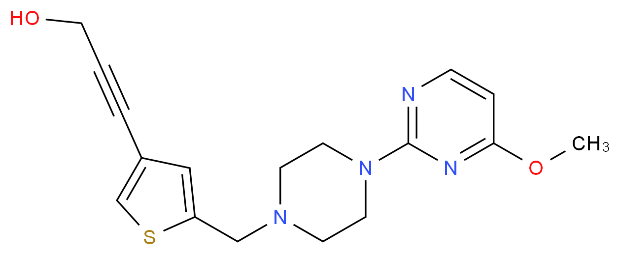 3-(5-{[4-(4-methoxypyrimidin-2-yl)piperazin-1-yl]methyl}-3-thienyl)prop-2-yn-1-ol_分子结构_CAS_)