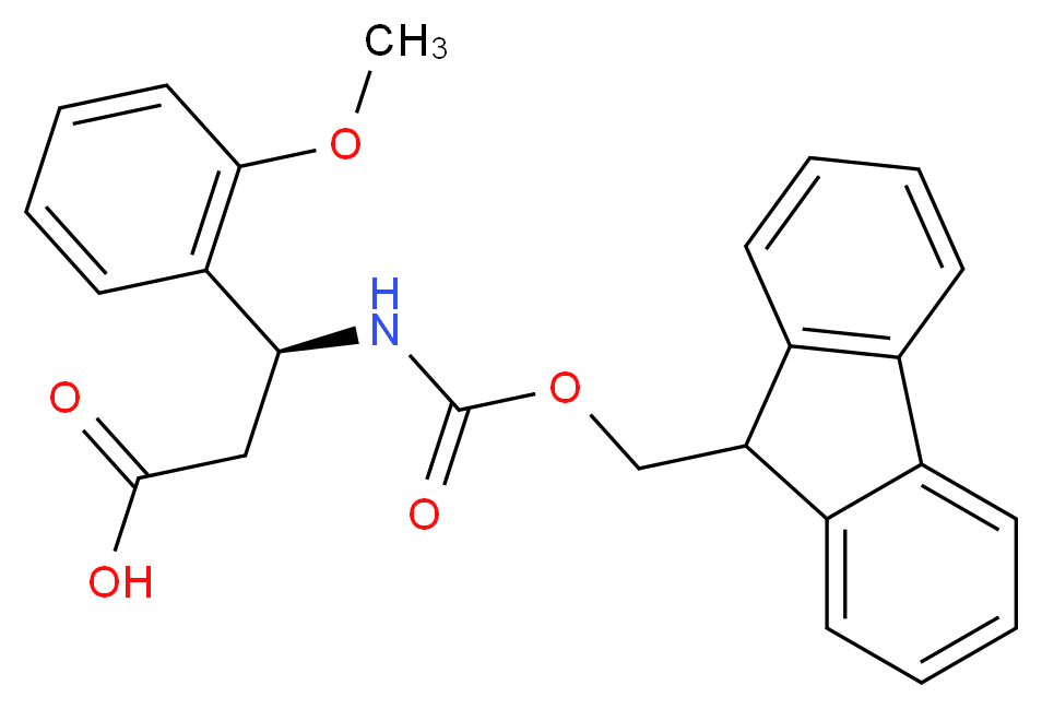 (3S)-3-({[(9H-fluoren-9-yl)methoxy]carbonyl}amino)-3-(2-methoxyphenyl)propanoic acid_分子结构_CAS_501015-28-7