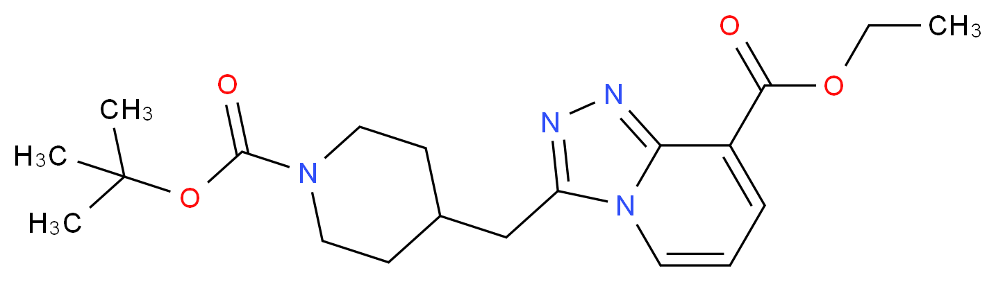 tert-butyl 4-{[8-(ethoxycarbonyl)-[1,2,4]triazolo[4,3-a]pyridin-3-yl]methyl}piperidine-1-carboxylate_分子结构_CAS_1211592-94-7)