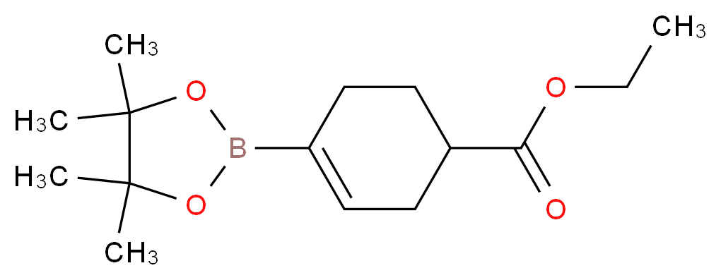 ethyl 4-(tetramethyl-1,3,2-dioxaborolan-2-yl)cyclohex-3-ene-1-carboxylate_分子结构_CAS_1049004-32-1