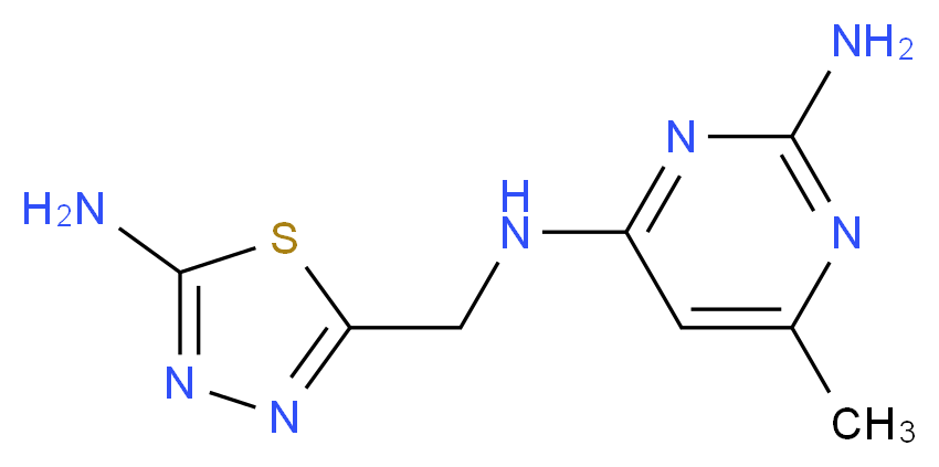 N~4~-[(5-amino-1,3,4-thiadiazol-2-yl)methyl]-6-methylpyrimidine-2,4-diamine_分子结构_CAS_)