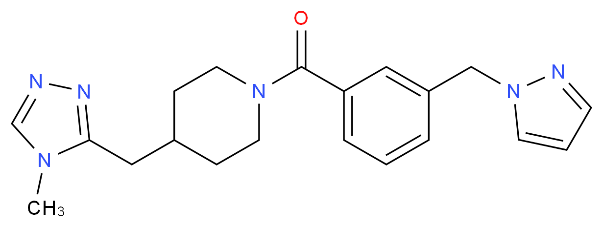4-[(4-methyl-4H-1,2,4-triazol-3-yl)methyl]-1-[3-(1H-pyrazol-1-ylmethyl)benzoyl]piperidine_分子结构_CAS_)
