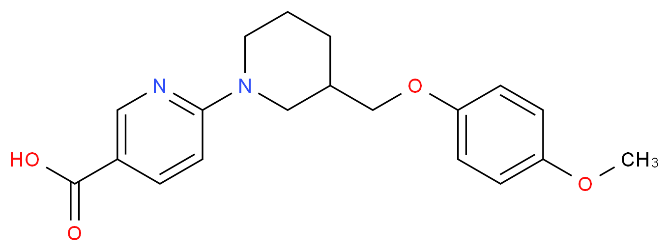 6-{3-[(4-methoxyphenoxy)methyl]-1-piperidinyl}nicotinic acid_分子结构_CAS_)