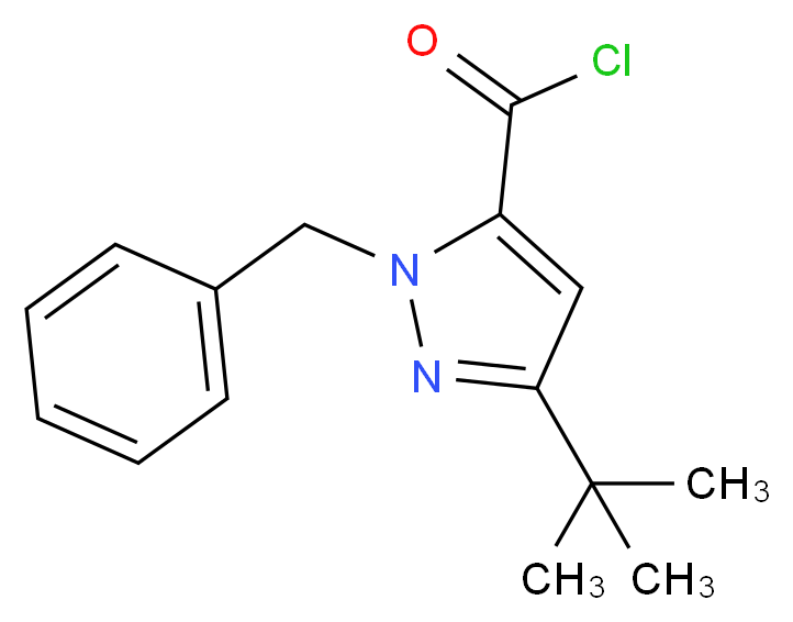 1-benzyl-3-tert-butyl-1H-pyrazole-5-carbonyl chloride_分子结构_CAS_160233-29-4