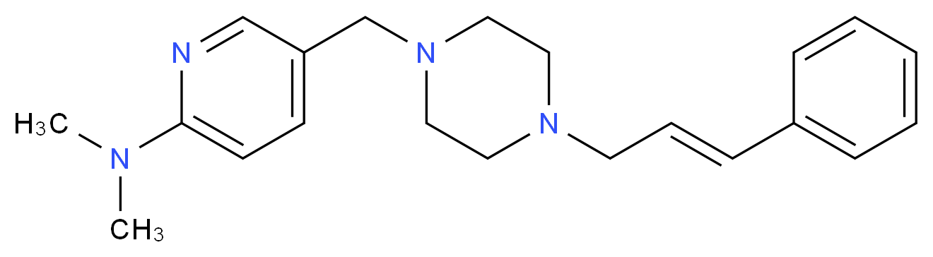 N,N-dimethyl-5-({4-[(2E)-3-phenylprop-2-en-1-yl]piperazin-1-yl}methyl)pyridin-2-amine_分子结构_CAS_)