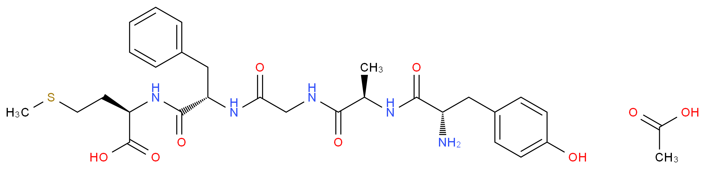 (2R)-2-[(2S)-2-{2-[(2R)-2-[(2S)-2-amino-3-(4-hydroxyphenyl)propanamido]propanamido]acetamido}-3-phenylpropanamido]-4-(methylsulfanyl)butanoic acid; acetic acid_分子结构_CAS_100929-58-6