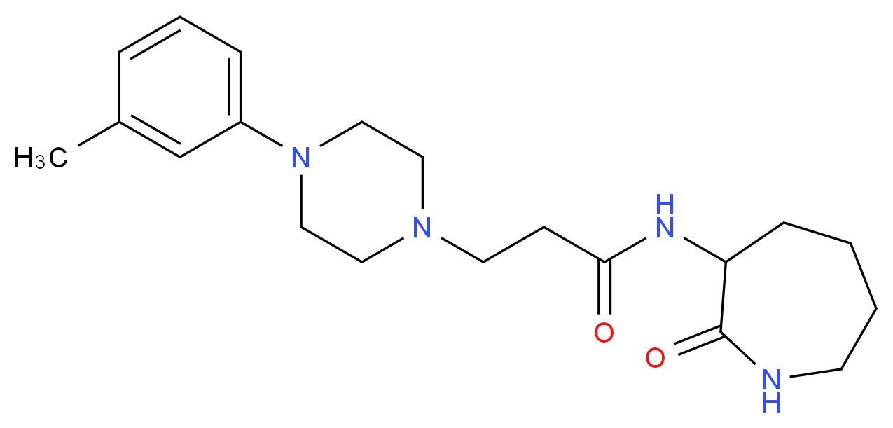 3-[4-(3-methylphenyl)-1-piperazinyl]-N-(2-oxo-3-azepanyl)propanamide_分子结构_CAS_)