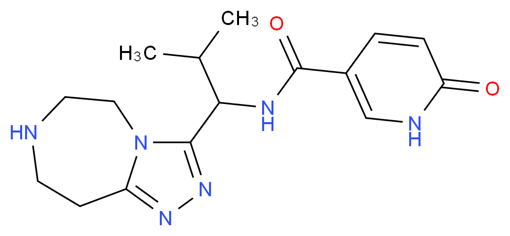 N-[2-methyl-1-(6,7,8,9-tetrahydro-5H-[1,2,4]triazolo[4,3-d][1,4]diazepin-3-yl)propyl]-6-oxo-1,6-dihydropyridine-3-carboxamide_分子结构_CAS_)