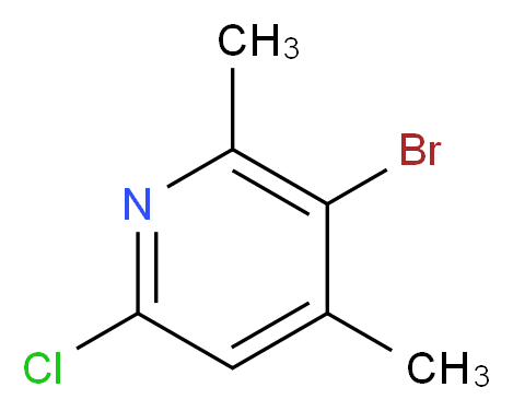 5-broMo-2-chloro-4,6-diMethylpyridine_分子结构_CAS_918145-29-6)