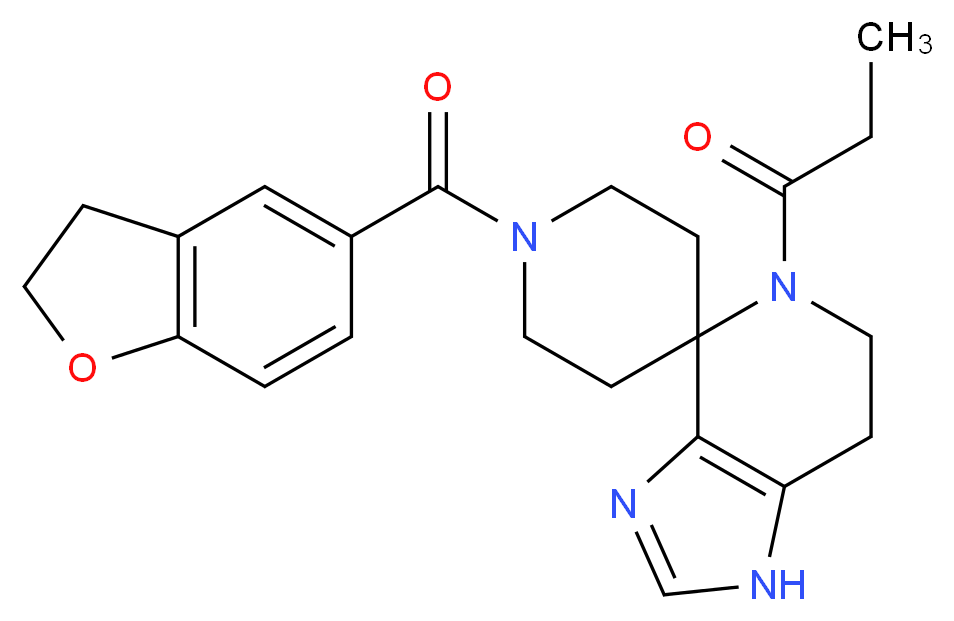1'-(2,3-dihydro-1-benzofuran-5-ylcarbonyl)-5-propionyl-1,5,6,7-tetrahydrospiro[imidazo[4,5-c]pyridine-4,4'-piperidine]_分子结构_CAS_)