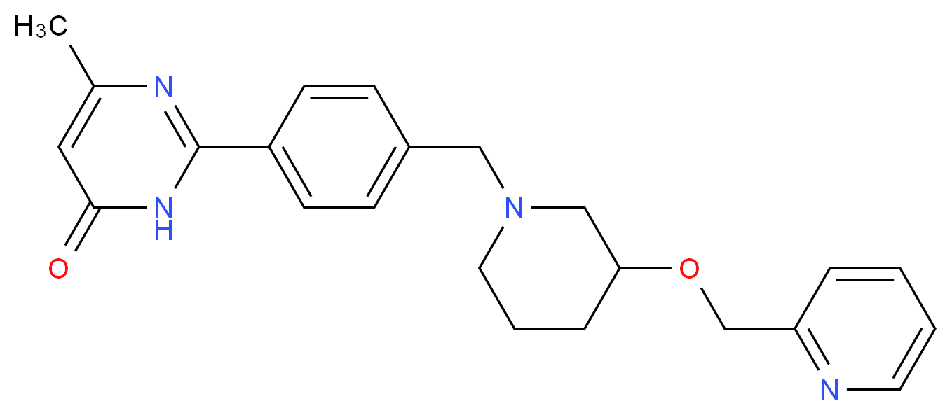 6-methyl-2-(4-{[3-(pyridin-2-ylmethoxy)piperidin-1-yl]methyl}phenyl)pyrimidin-4(3H)-one_分子结构_CAS_)
