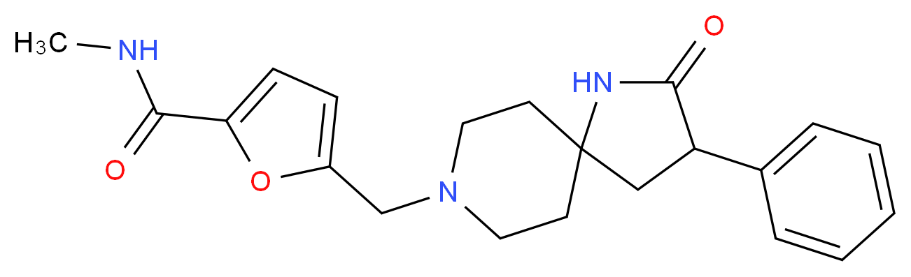 N-methyl-5-[(2-oxo-3-phenyl-1,8-diazaspiro[4.5]dec-8-yl)methyl]-2-furamide_分子结构_CAS_)