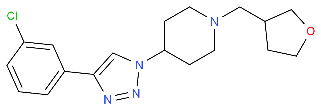 4-[4-(3-chlorophenyl)-1H-1,2,3-triazol-1-yl]-1-(tetrahydro-3-furanylmethyl)piperidine_分子结构_CAS_)
