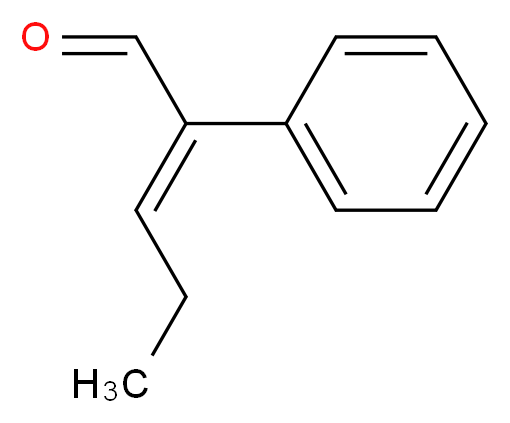 (2E)-2-phenylpent-2-enal_分子结构_CAS_3491-63-2